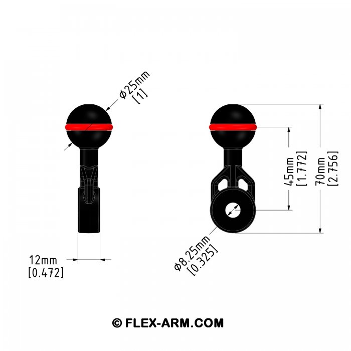 Plastic Carbon Arm Set 12-12 YS Mount Adapter