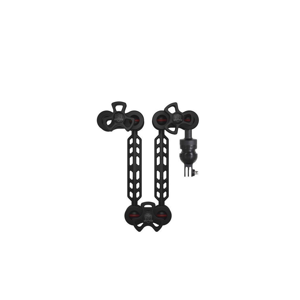 Kit Bras Plastic Carbone 18-18 avec Terminaison  Supports GoPro et Lampes Qudos