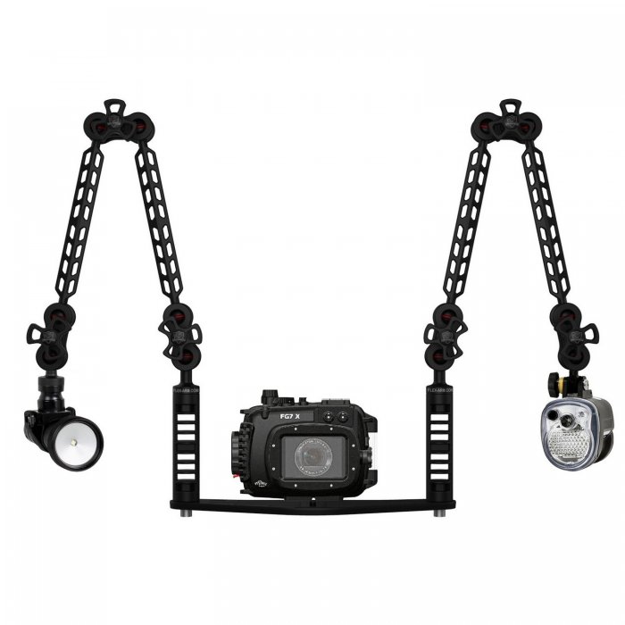 UNDERWATER CAMERA HOUSING TRAY WITH DOUBLE ARM SET YS MOUNT FLEXARM ST20219 