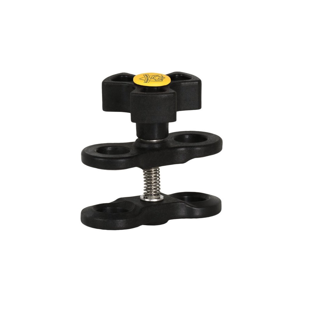 BJ Klammer für Kugelarmsysteme mit  Kugeln 25 mm Schwarz-Gelb