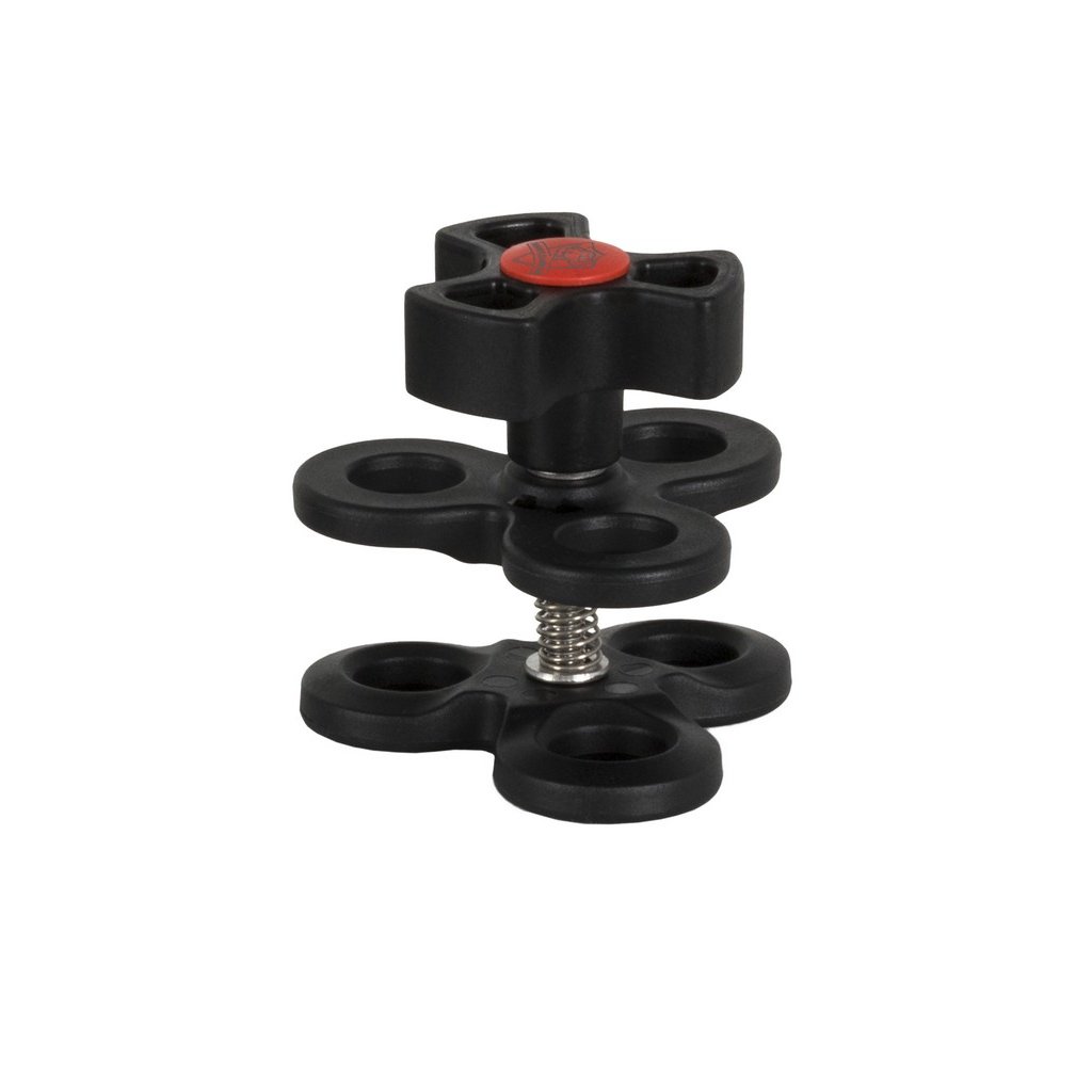 1-Inch Triple Ball Clamp Black-Red