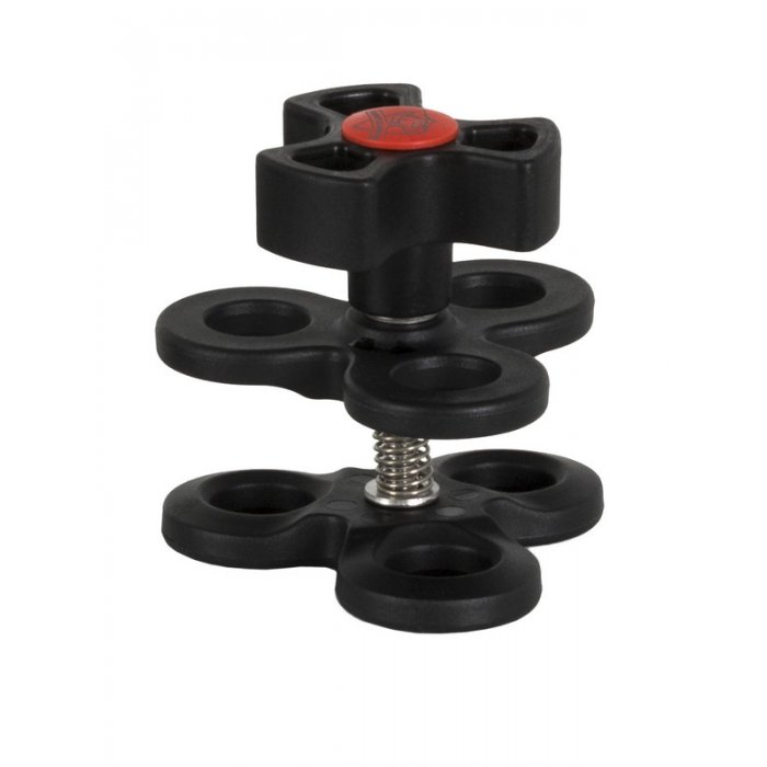 Pince de Serrage 3 Voies pour Boules 25 mm Noir-Rouge
