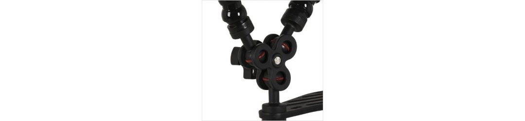 1-inch Triple Ball Clamp Black-Red