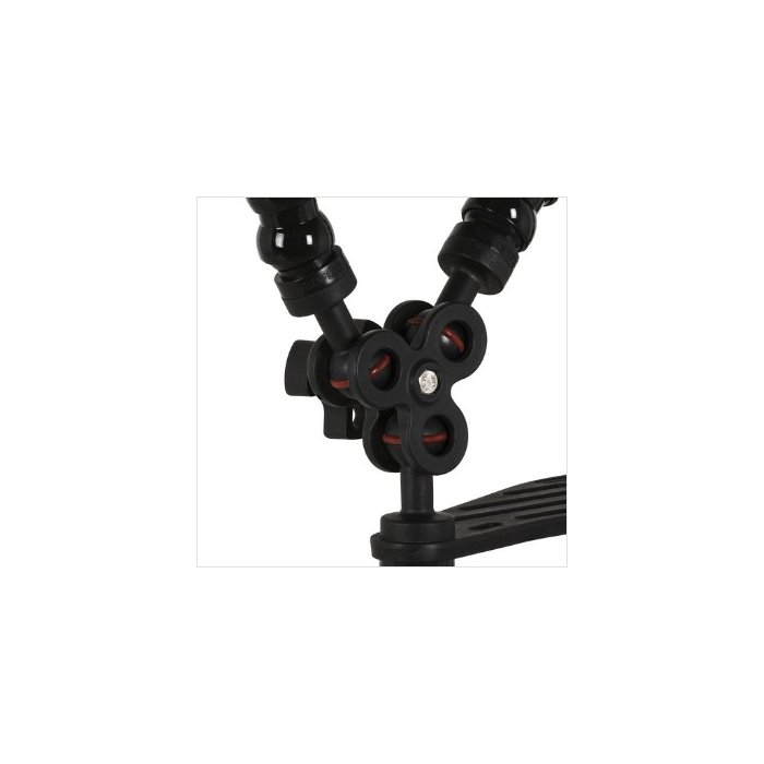 1-inch Triple Ball Clamp Black-Red