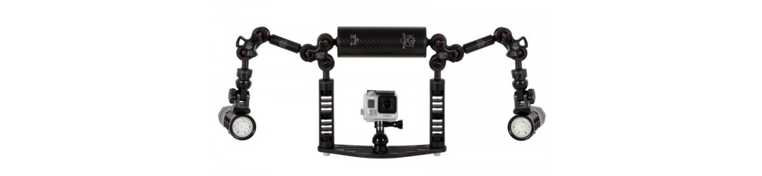 1-inch Triple Ball Clamp Black-Red