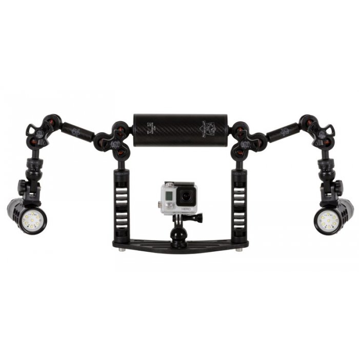 1-inch Triple Ball Clamp Black-Red