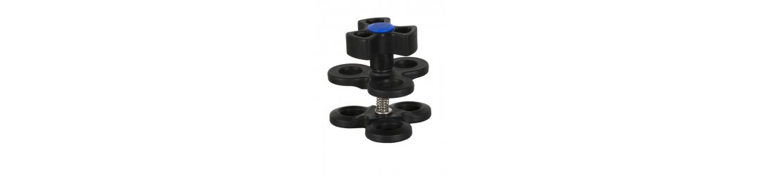 1-inch Triple Ball Clamp Black-Blue