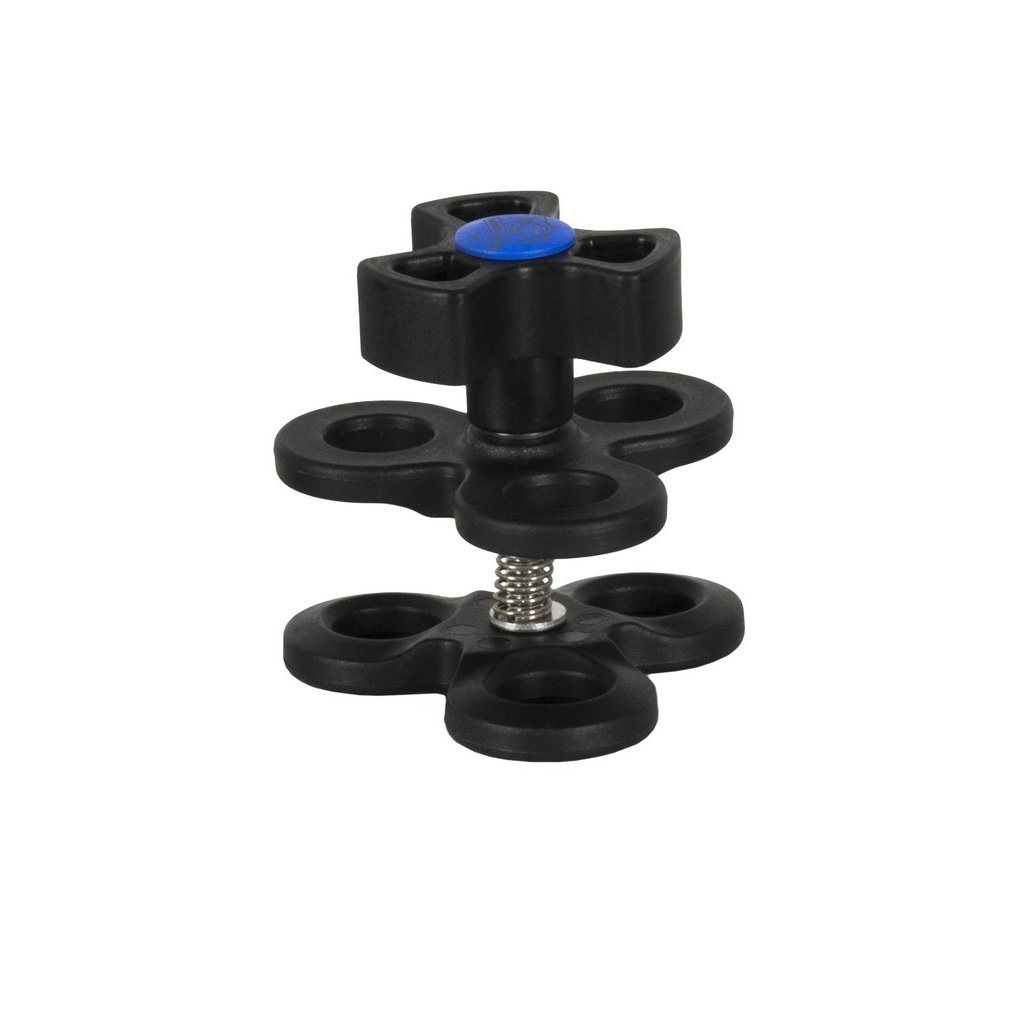 1-inch Triple Ball Clamp Black-Blue