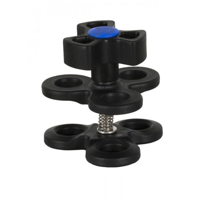 1-inch Triple Ball Clamp Black-Blue