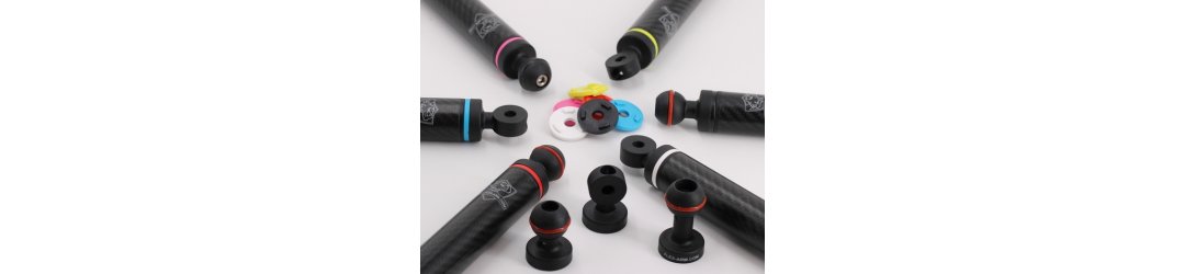 CARBON FIBER ARM 30 MM WITH DOUBLE 1-INCH BALL LENGTH 34 CM BUOYANCY 85 G