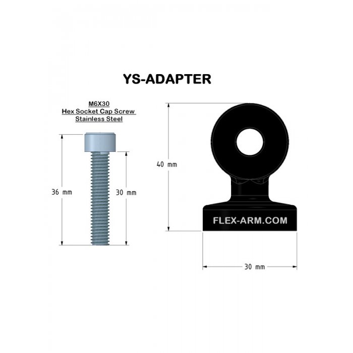YS MOUNT  WITH M6 THREAD for Carbon Fiber Arms 