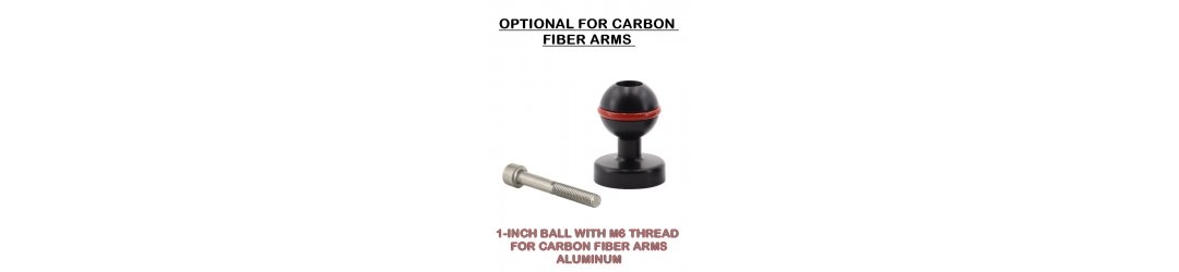 1-INCH BALL WITH M6 THREAD for Carbon Fiber Arms L 40 mm Aluminum