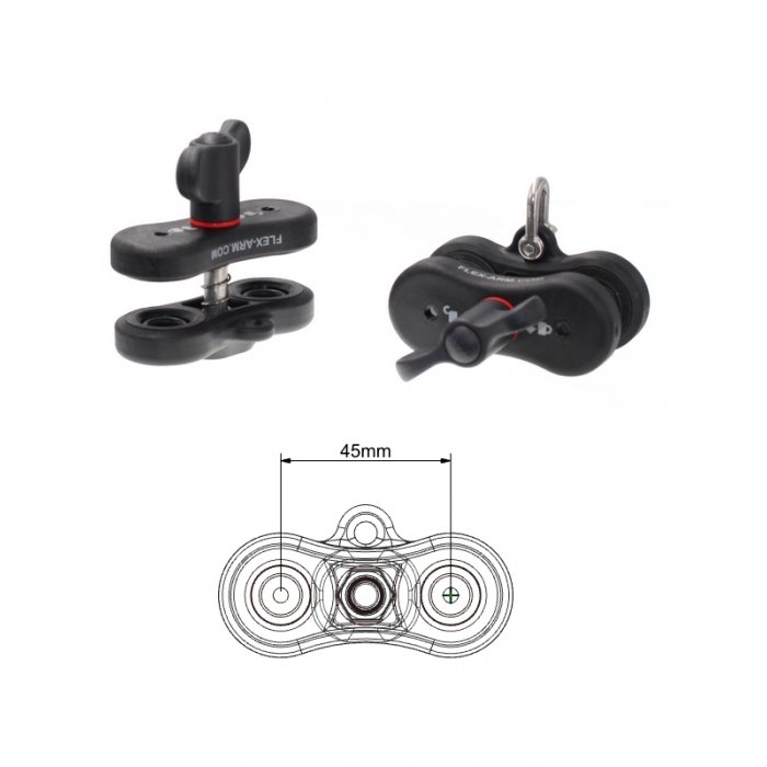 Clamp EVO45 for Ball Joint Arm Systems with 1-Inch Ball