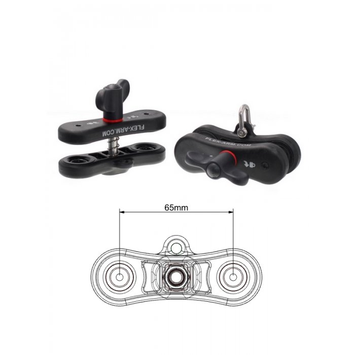 Clamp EVO65 for Ball Joint Arm Systems with 1-Inch Ball