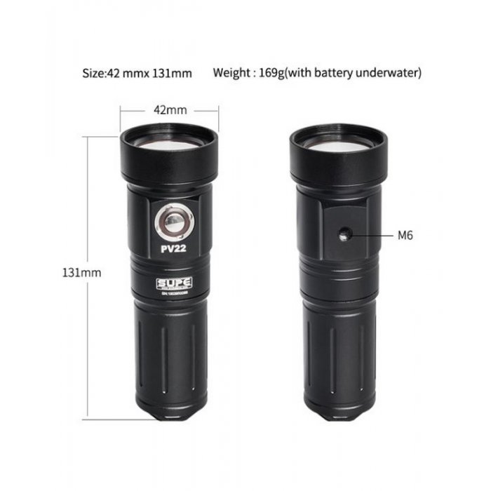 Scubalamp PV22  for photo and video light with 2000 lumens