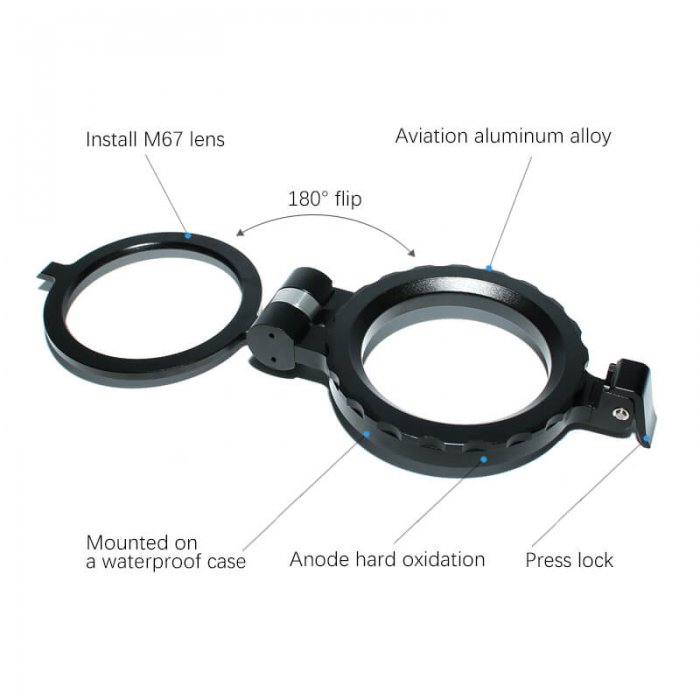 M67 Flip Diopter Holder for M67 Macro Ports