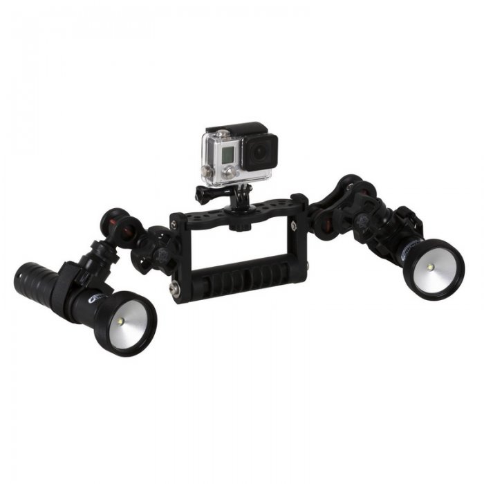 Poignée Goodman avec rotule de 25 mm Pince de serrage et Supports Lampes  Adaptateur pour Caméra GoPro