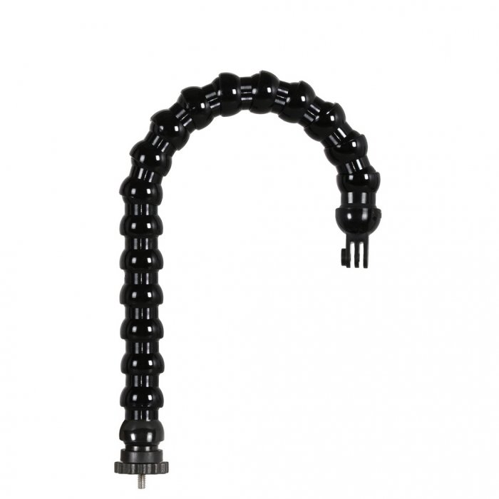 Braccio Flessibile Action Cam GoPro DJI Osmo Filetto Maschio 1/4 Fotografico con Ghiera di Bloccaggio Lung 45 cm