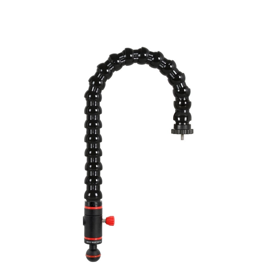 Braccio Flessibile Quick Release Sgancio Rapido Sfera 25 mm Terminale Filetto Maschio 1/4-20 UNC con Ghiera Lung 54 cm
