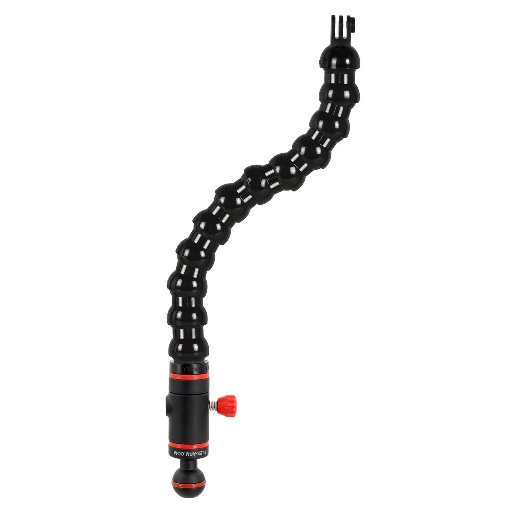 Braccio Flessibile Quick Release Sgancio Rapido con Sfera 25 mm e Supporto Action Cam per GoPro Lung 44 cm