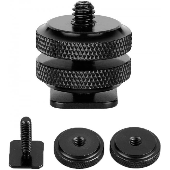 Andoer Adattatore Slitta Fredda Con Vite 1/4'' – Regolabile Per Monitor Viltrox E Luci LED Video