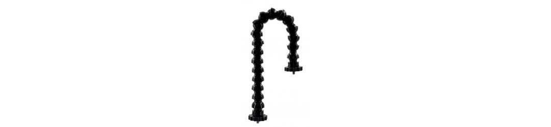 1/2 Flexible Arm Gooseneck With Double 1/4 Tripod Screw with Flange Disc Female Thread 38 cm