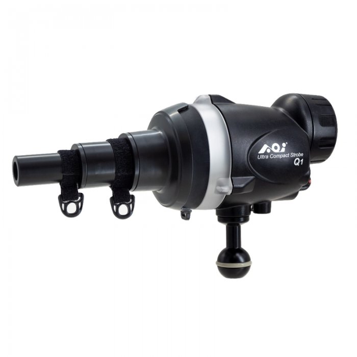Kameraschiene für Unterwassergehäuse Set AOI Unterwasserblitz Ultra Compact Strobe Q1 und Lichtleiterkabel Optisches