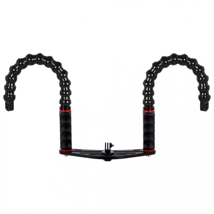 Unterwasser Tray Schiene für Action-Kameras Doppel Handgriff und Flexarm mit YS Adapter