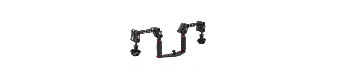 Pack Platine avec Bras en Plastic Carbone et Supports Lampe pour Action Caméra GoPro