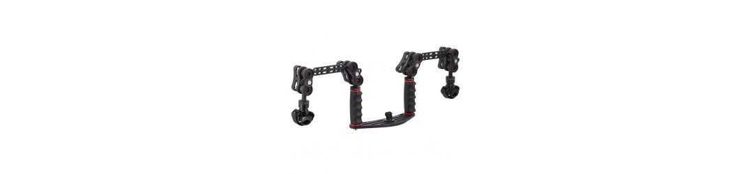 Underwater Camera Tray with Plastic Carbon  Arms and Universal Lights Mount