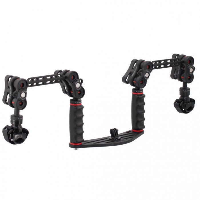 Underwater Camera Tray with Plastic Carbon  Arms and Universal Lights Mount