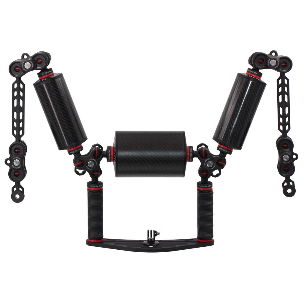 Unterwasser Tray Schiene für Action-Kameras GoPro mit Arme Carbon Set and Ys-Adapter