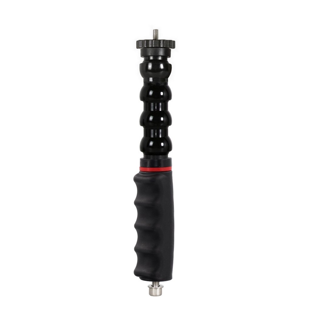 Handle with Flexible Arm With M8 Female Threaded Bolt and 1/4 Tripod Screw with Flange Disc Female Thread 29 cm