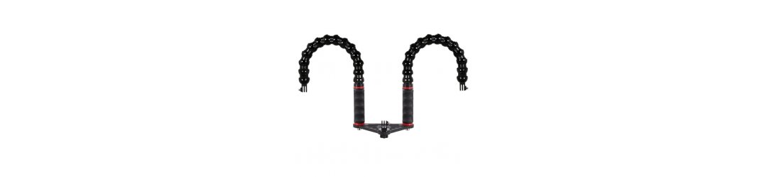 Mini Platine Double Poignée avec Bras Flexible Terminaison pour Action Caméra