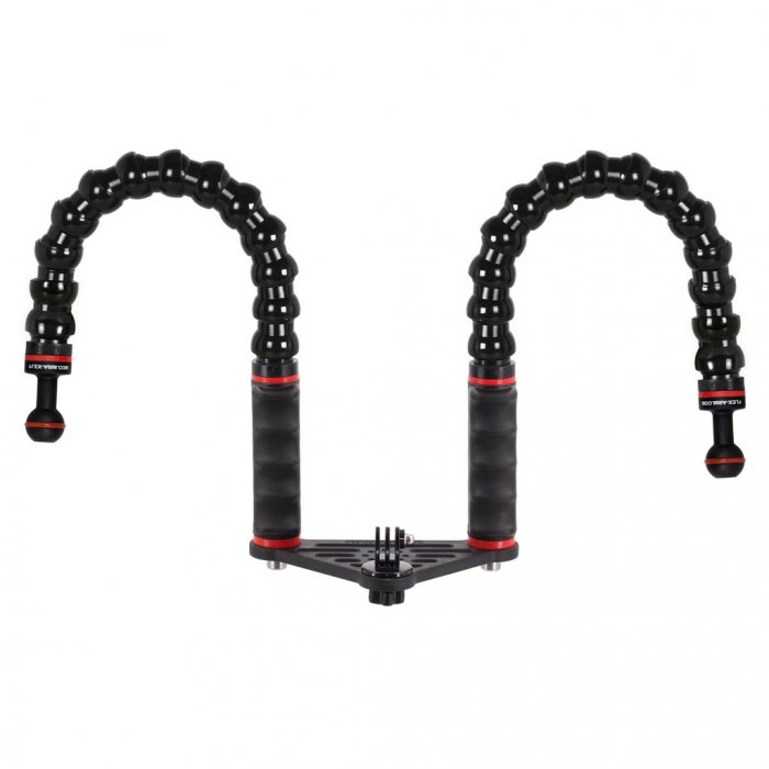 Mini Kameraschiene mit Handgriff mit Flexarm Kugel 25 mm für Actionkamera