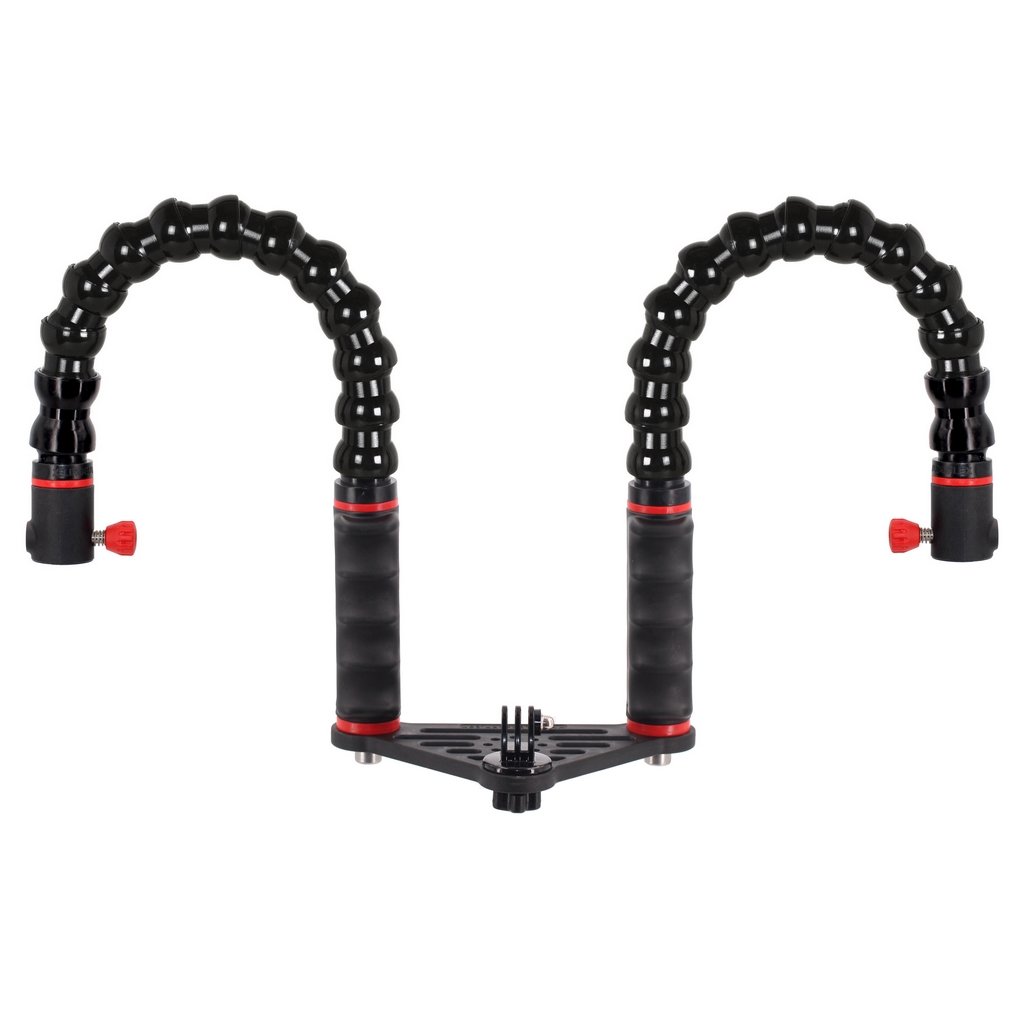 Mini Pletina para Action Cam Doble Puño con Brazos Flexible Quick Release