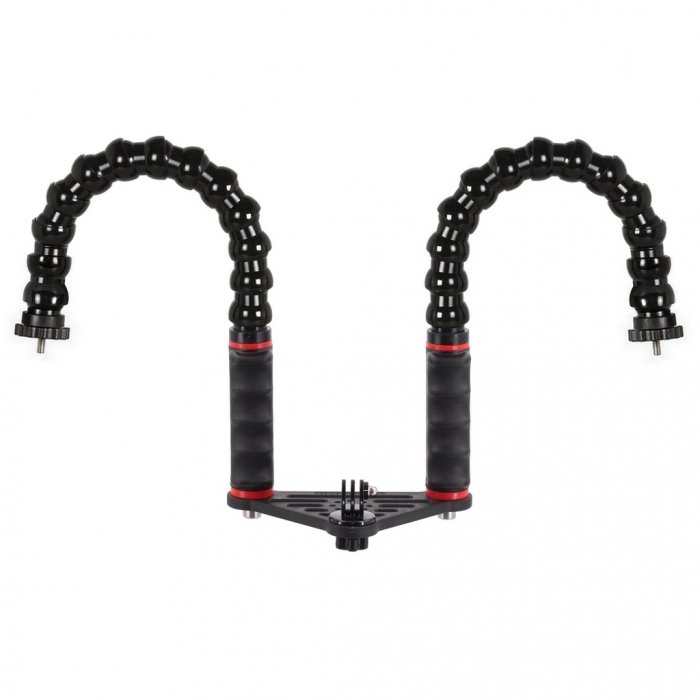 Mini Kameraschiene mit Handgriff mit Flexarm Fotostativ Scheibe für Actionkamera