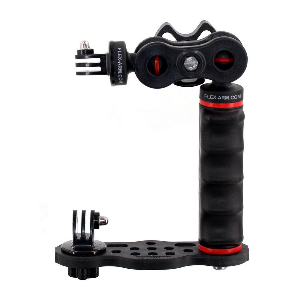 GO-TRAY Underwater Bracket Handle with 1-inch Ball Joint and Lights Adapter for Qudos