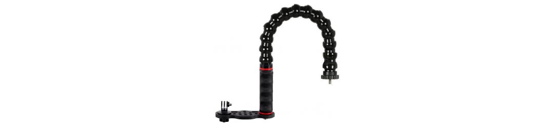 Pletina Go-Tray con Puño y Brazo Flexible Adaptador Rosca Macho 1/4 Unc Trípode