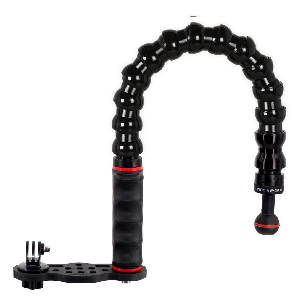 GO-TRAY Unterwasser Tray Schiene mit Handgriff Flexarm und Kugel 25 mm für GoPro