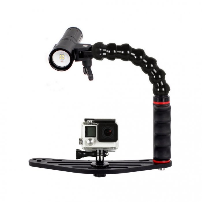 Staffa Subacquea Action Cam Impugnatura Braccio Flessibile Terminale Ys - GoPro