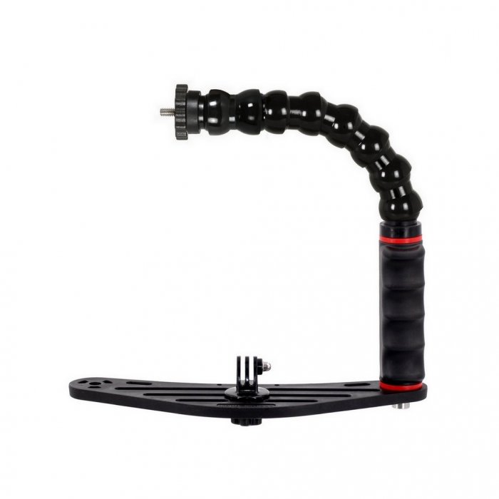 Platine avec Poignée et Bras Flexible Terminaison Filet 1/4 Mâle pour Action Caméra GoPro