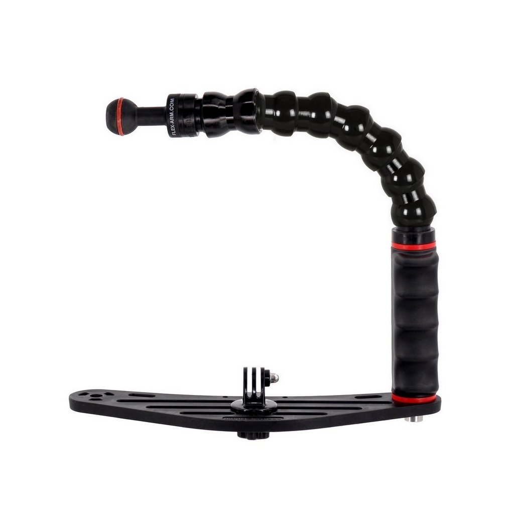 Staffa Subacquea Action Cam Impugnatura Braccio Flessibile Sfera 25 mm