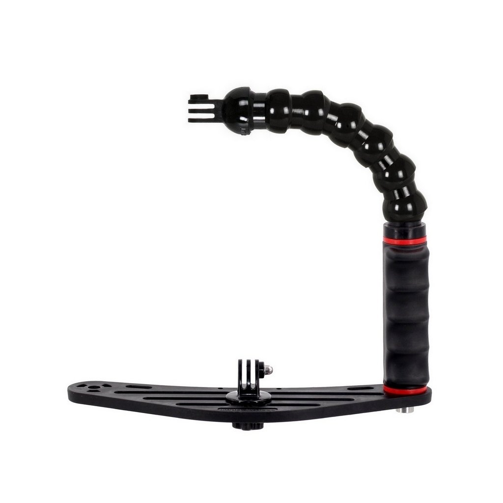 Unterwasser Tray Schiene für Action-Kameras mit Handgriff und Flexarm mit Adapter Lampe Type Qudos
