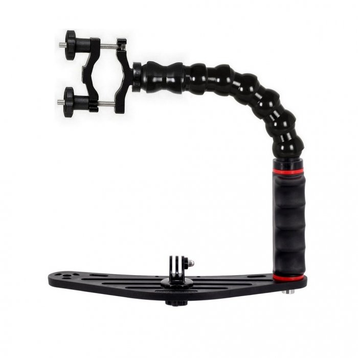 Pletina Universal para Action Cam y Puño Brazo Flexible Abrazadera para Tubo Focos Subacuáticas