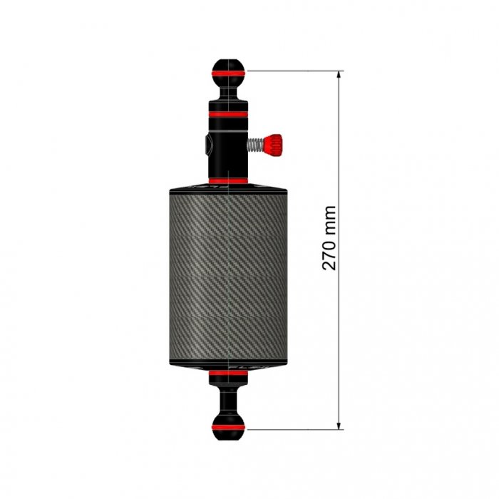 Carbon Float Arm 90 mm with Quick Release Double 1-Inch Ball Buoyancy 800 g