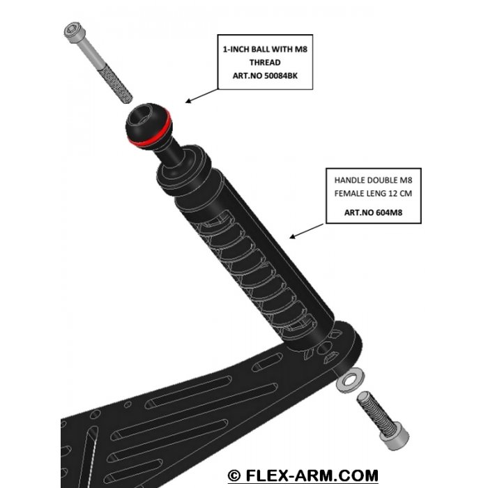 1-inch ball with M8 Thread