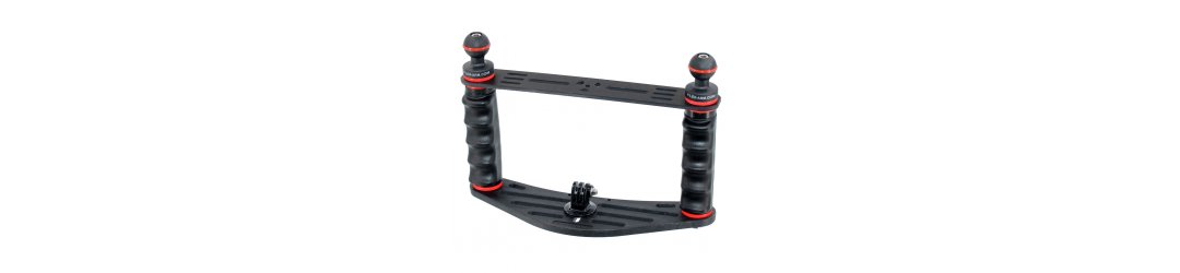 Unterwasser Tray Schiene Doppel Handgriff mit Standard Crossbar für Action-Kameras