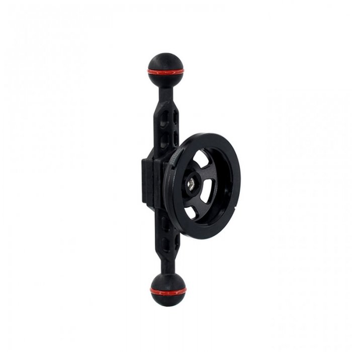 Plastic Carbon Bras avec Boule 25 mm Long 18 cm et Porte Objectif QRS-02-MBP