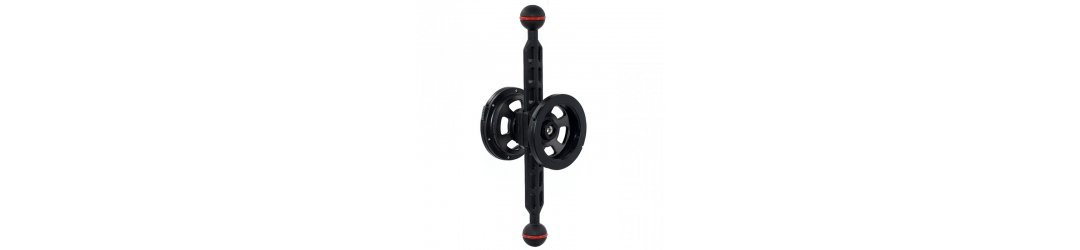 Plastic Carbon Brazo Bola 25 mm Long 24 cm y Doble Porta Objetivo QRS-02-MBP